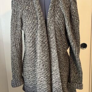 Eileen Fisher Textured Marled Open Front Cardigan